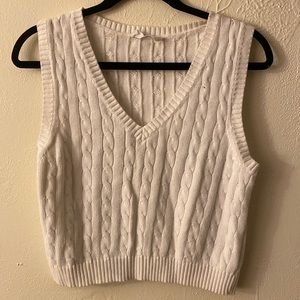 White sweater vest